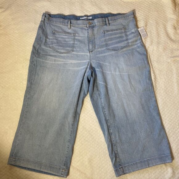 Lands’ End High-rise Crop Jean Denim Capri Size 24W - Picture 1 of 6